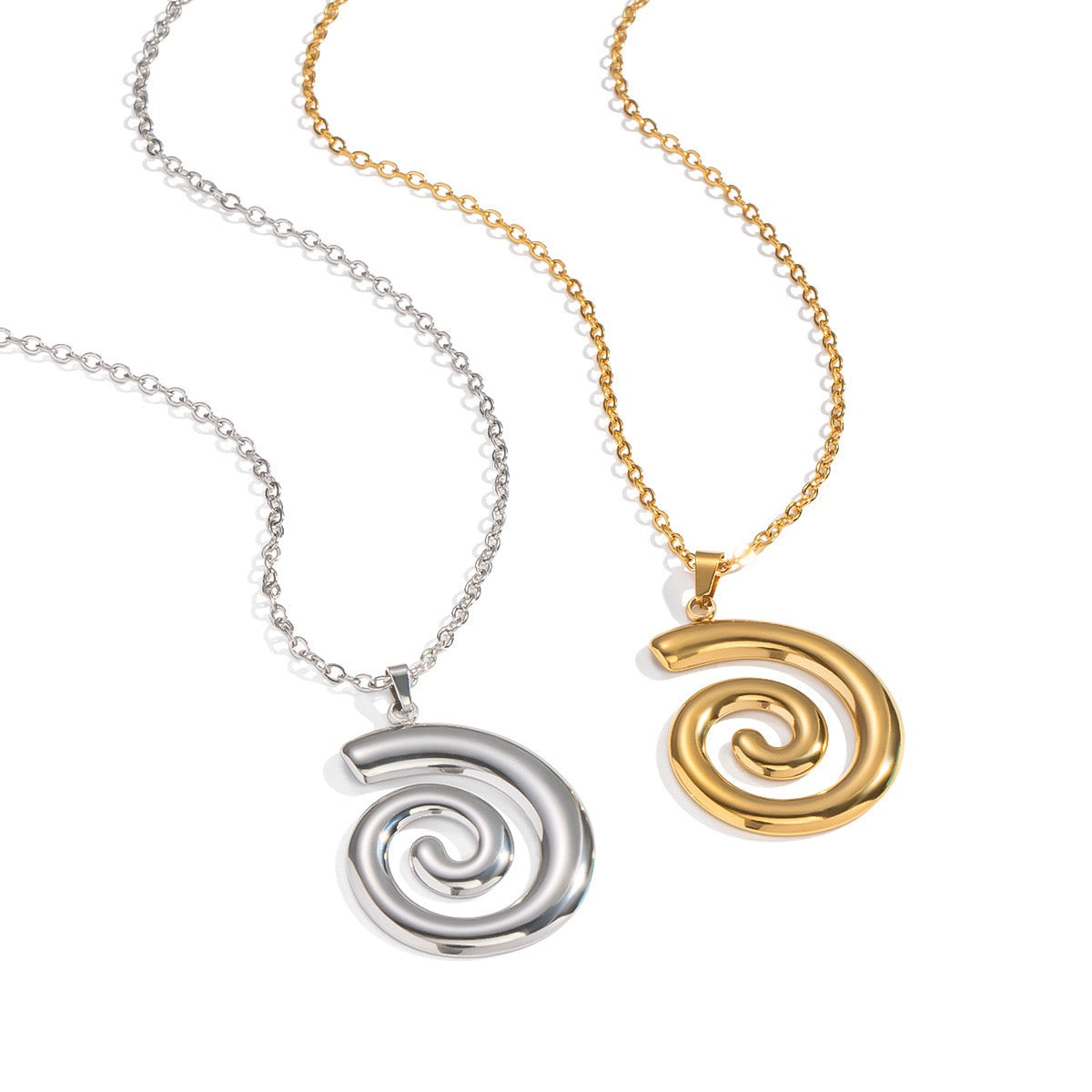 Three swirls earrings necklace collections