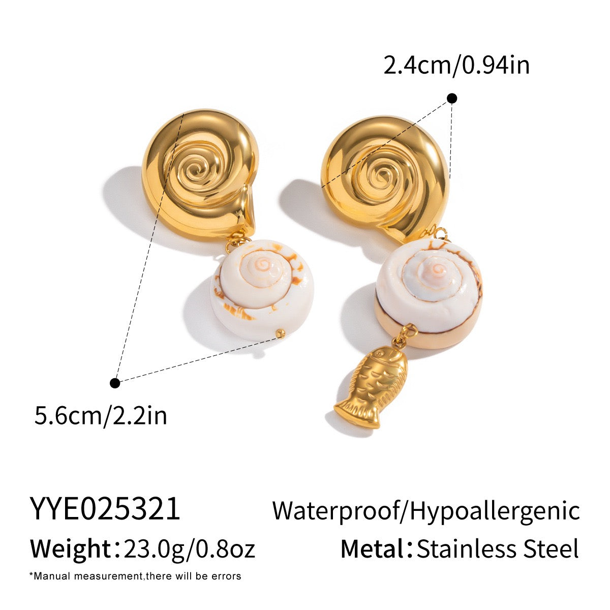 Swirl shell earrings