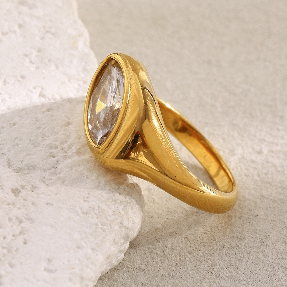 Big eye stone ring