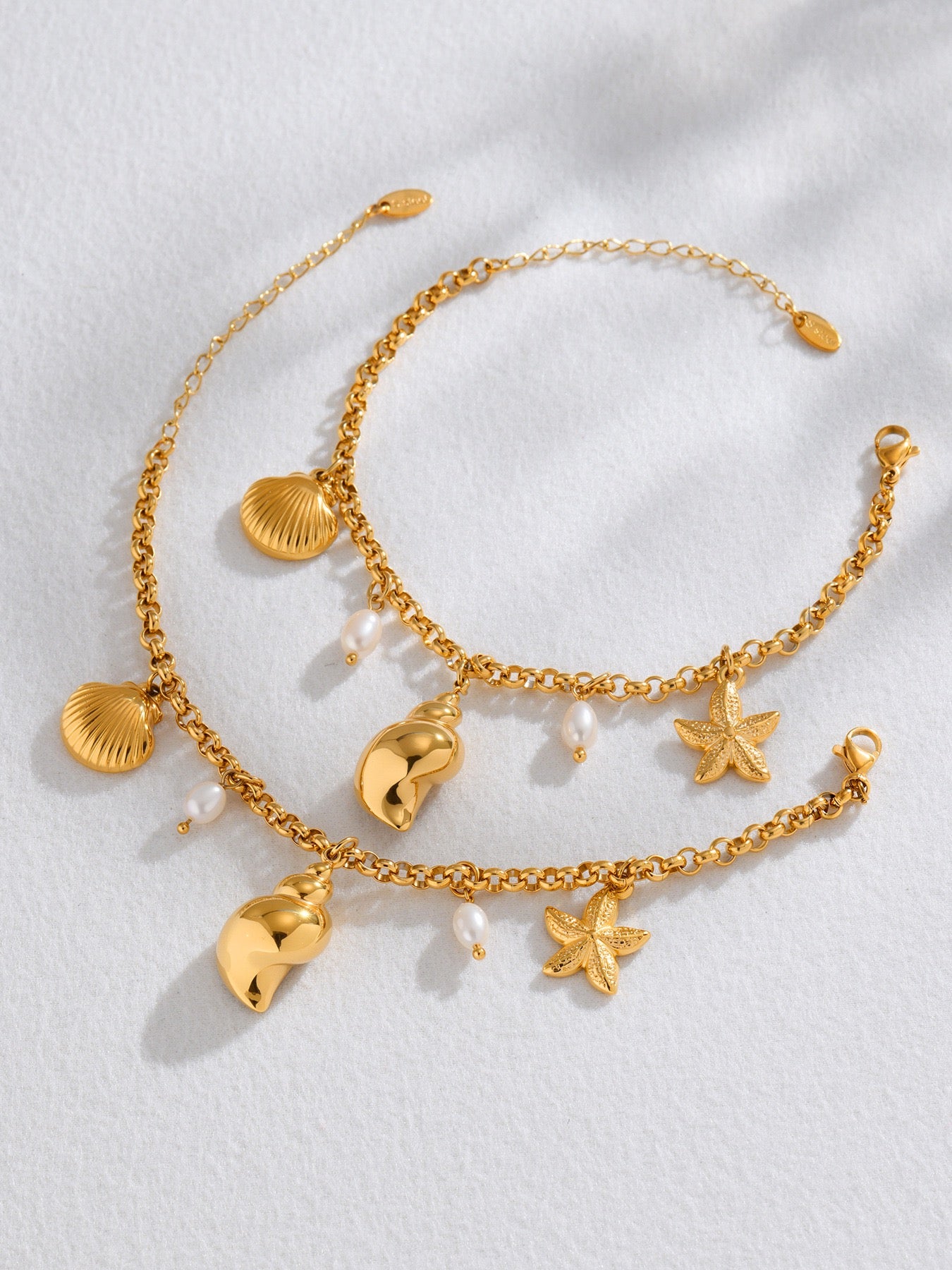 Starfish shell charm bracelet/anklet