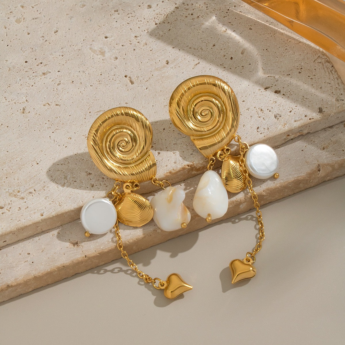 Swirl shell earrings