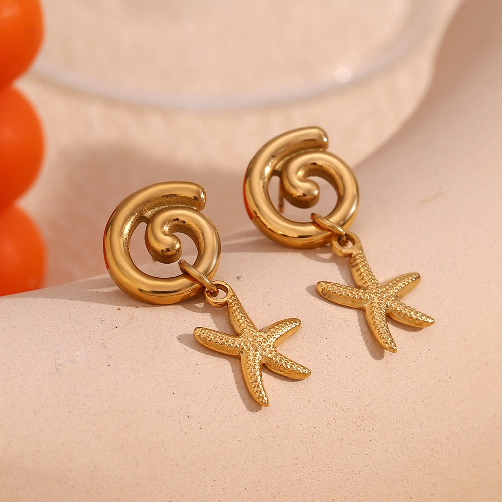 Fresno Swirl sea star earrings