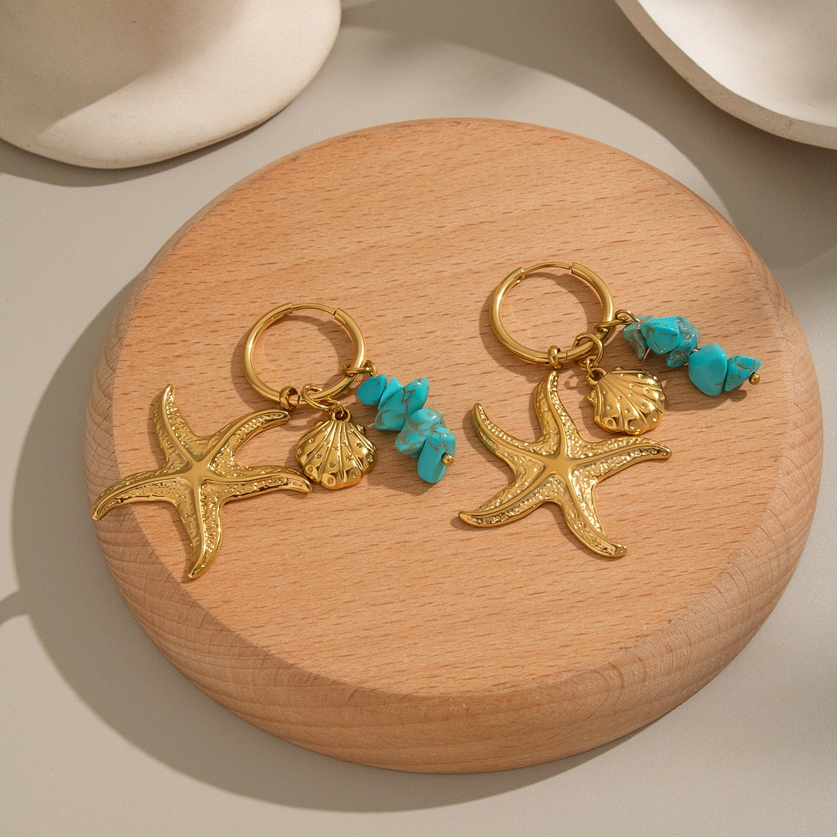 Ocean blue starfish earrings