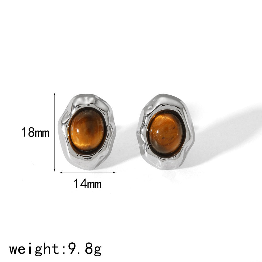 Square stone earrings