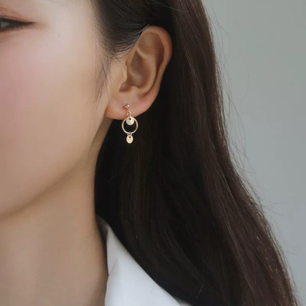 14k gold filled dainty pearly earrings