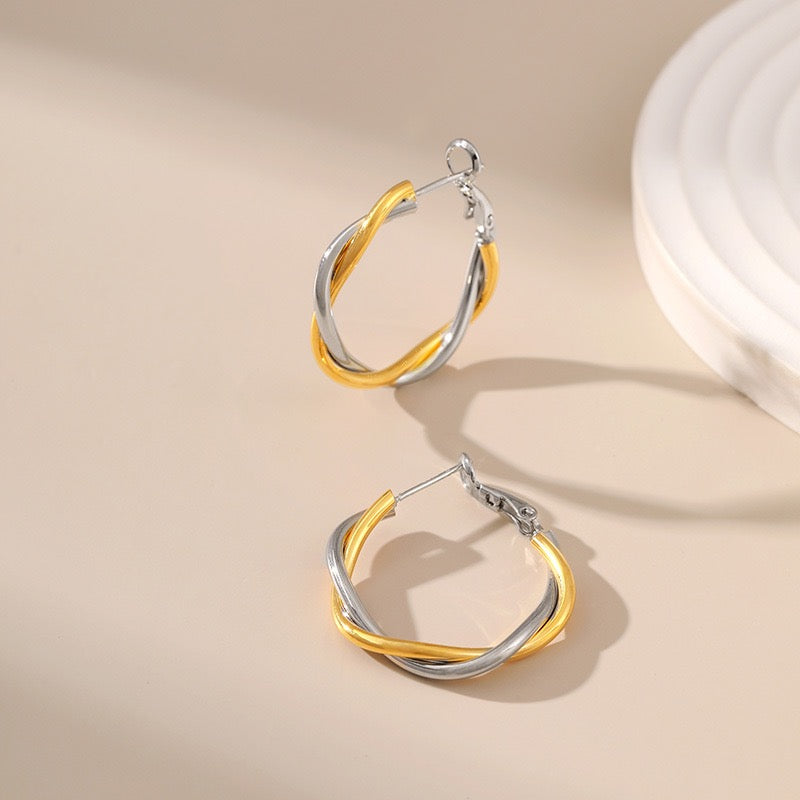 Hallie Gold and silver hoops collection