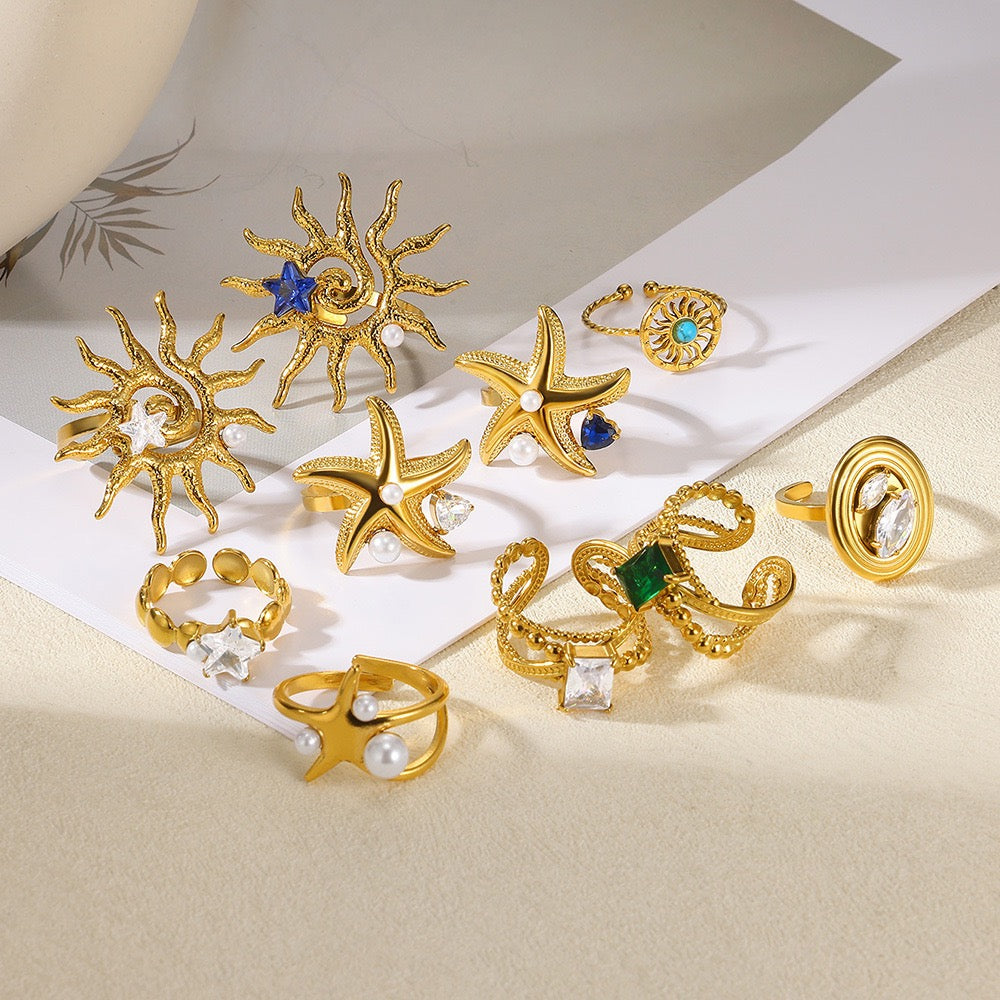 Pearly ocean starfish rings