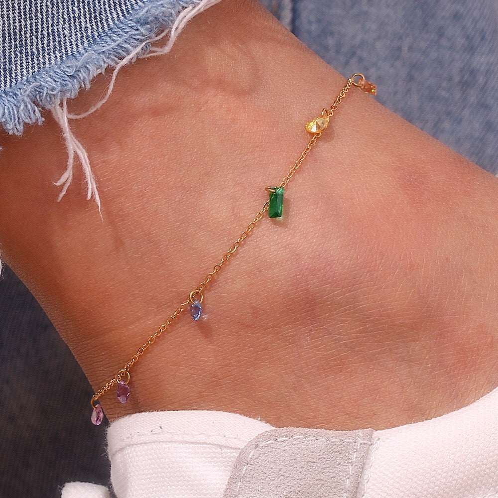 Sissy Rainbow stones anklets