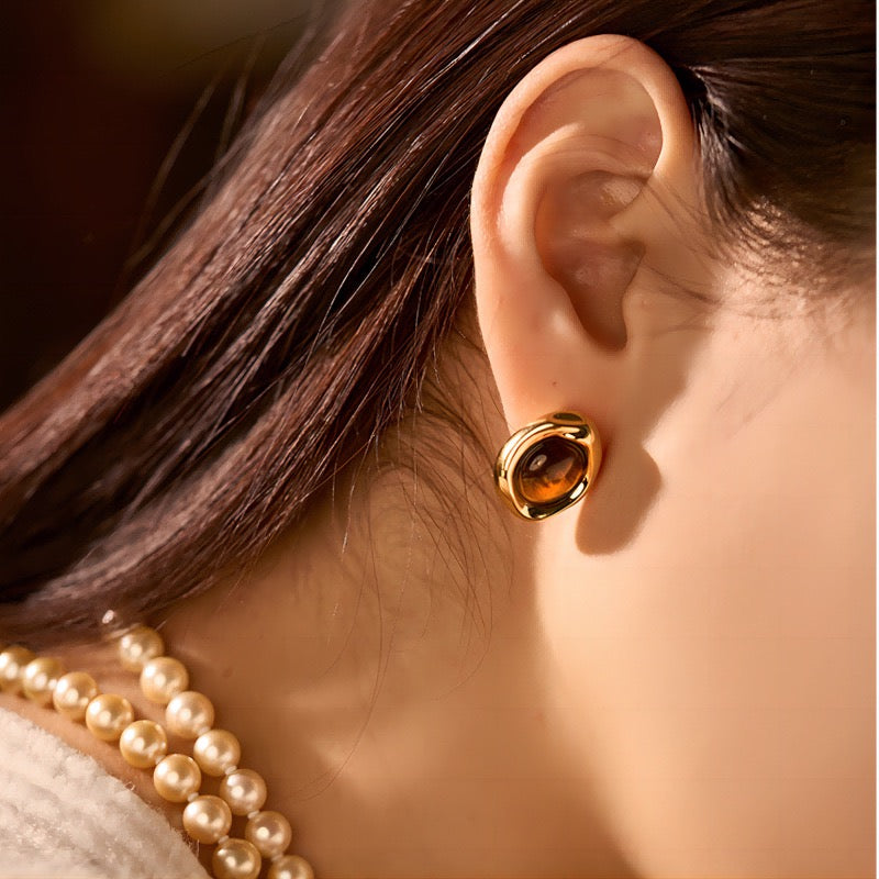 Square stone earrings