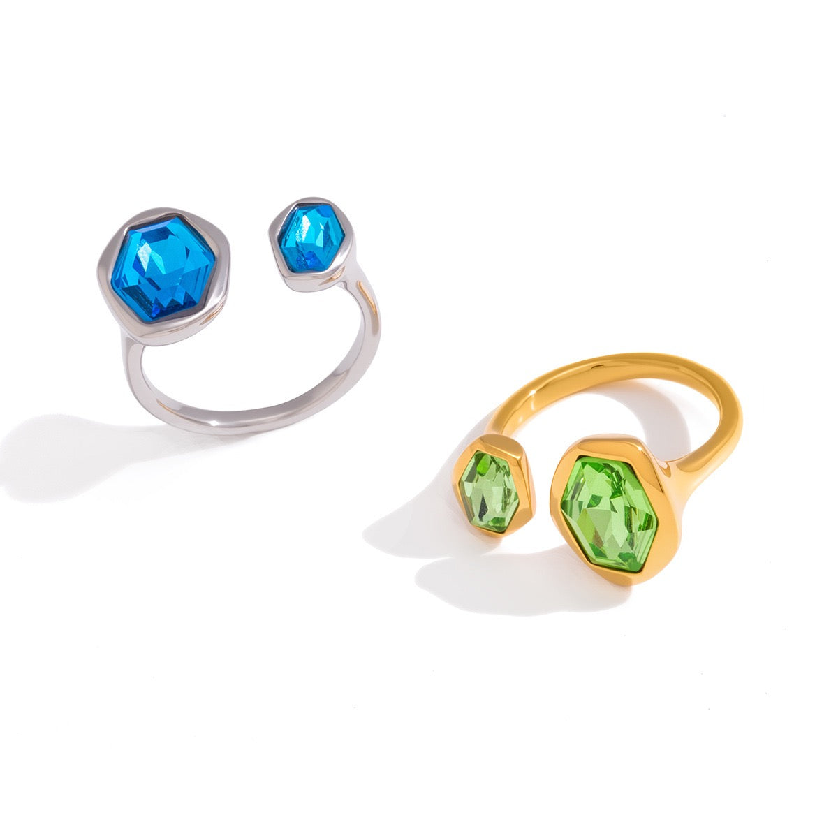Emerald Orbit Duo Ring