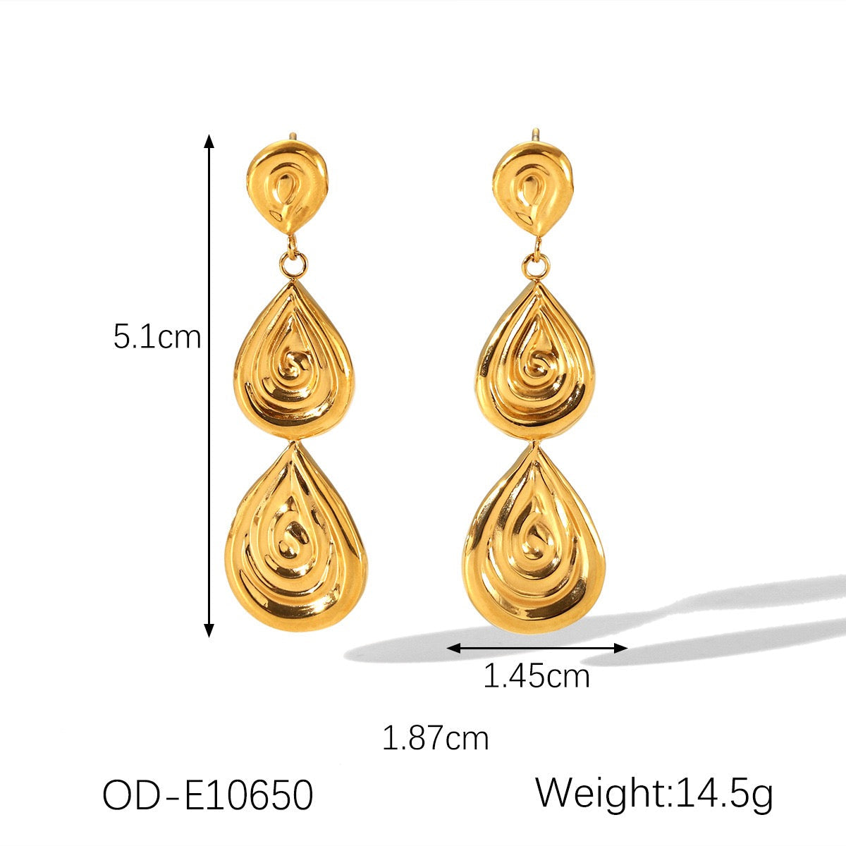 Three swirls earrings necklace collections
