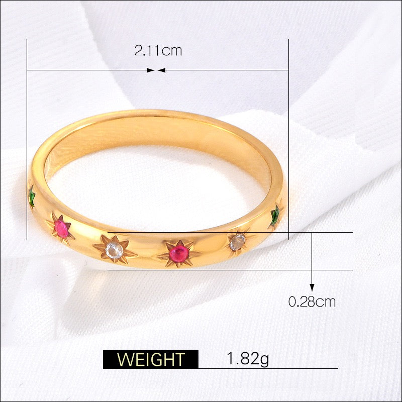 Rainbow stars ring
