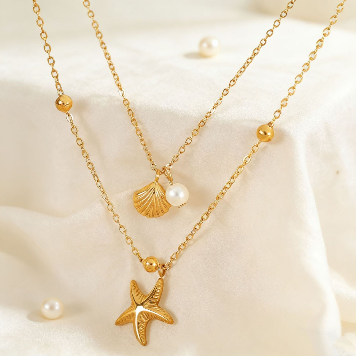 Kappa dainty layer starfish necklace