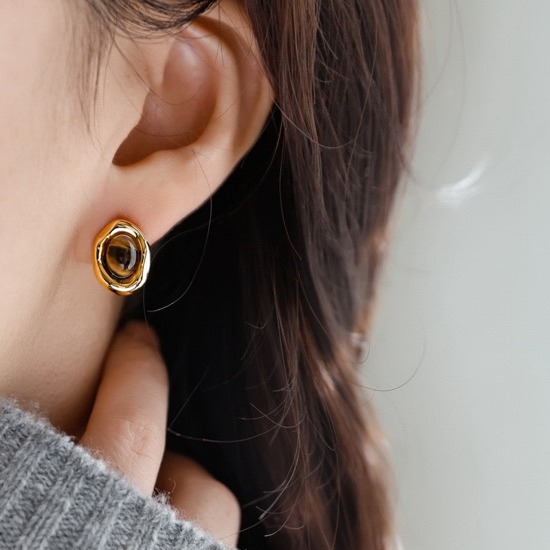 Square stone earrings