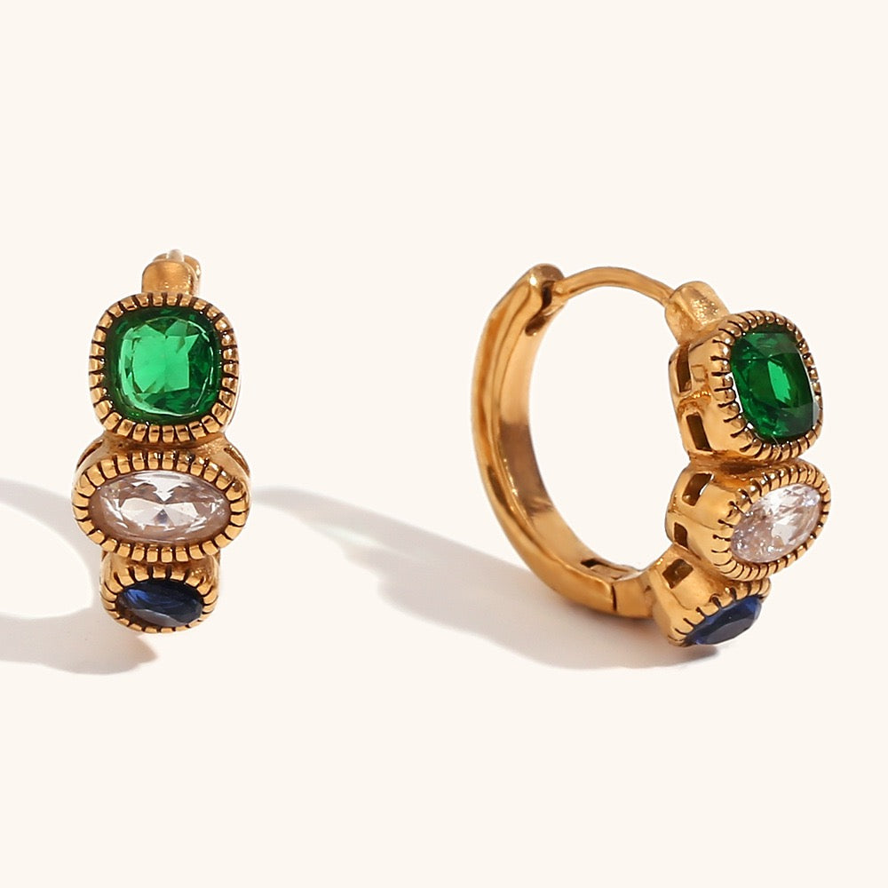 Onnina Vintage green hoops