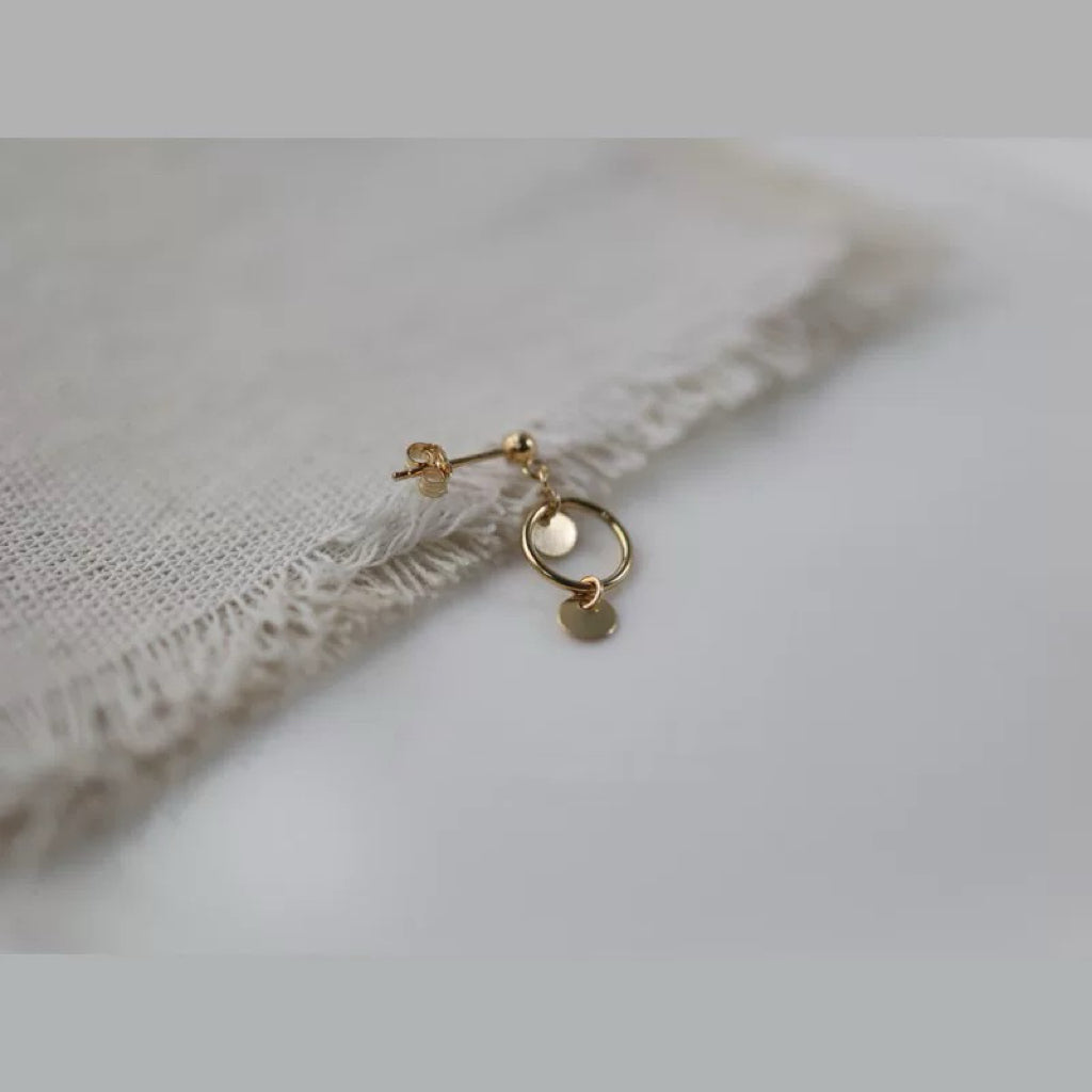 14k gold filled dainty pearly earrings