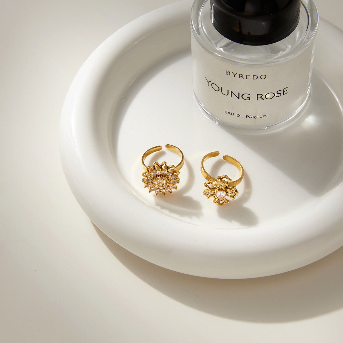 Floral Fidget Ring – Stainless Steel Spinner Ring