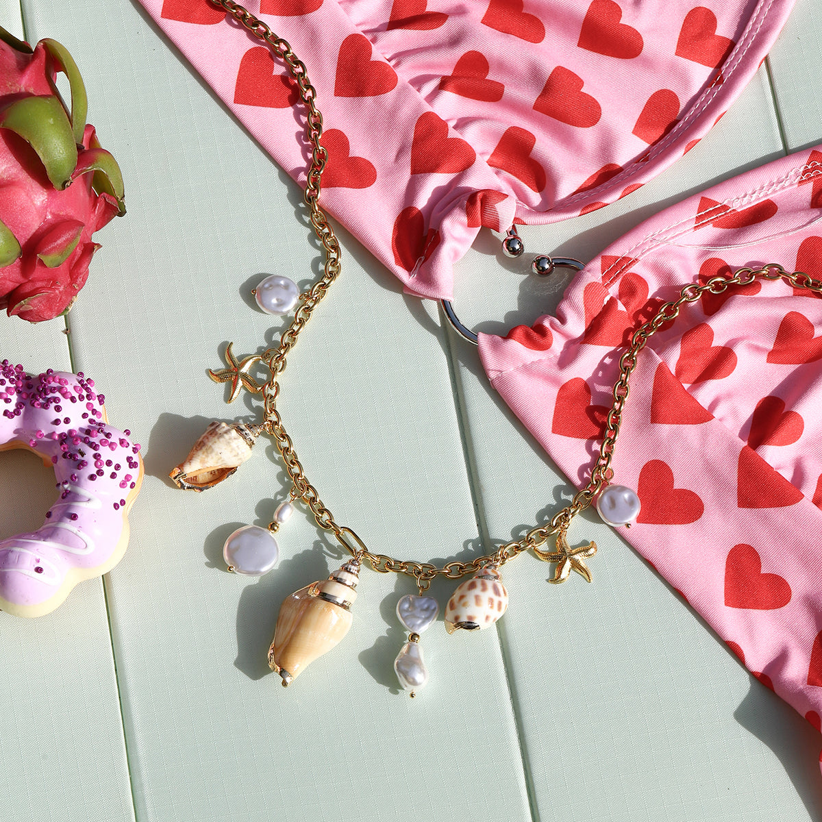 Natural shell charm waist chain