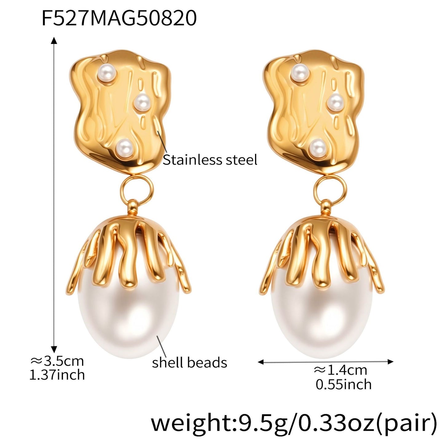 Mermaid pearly earrings