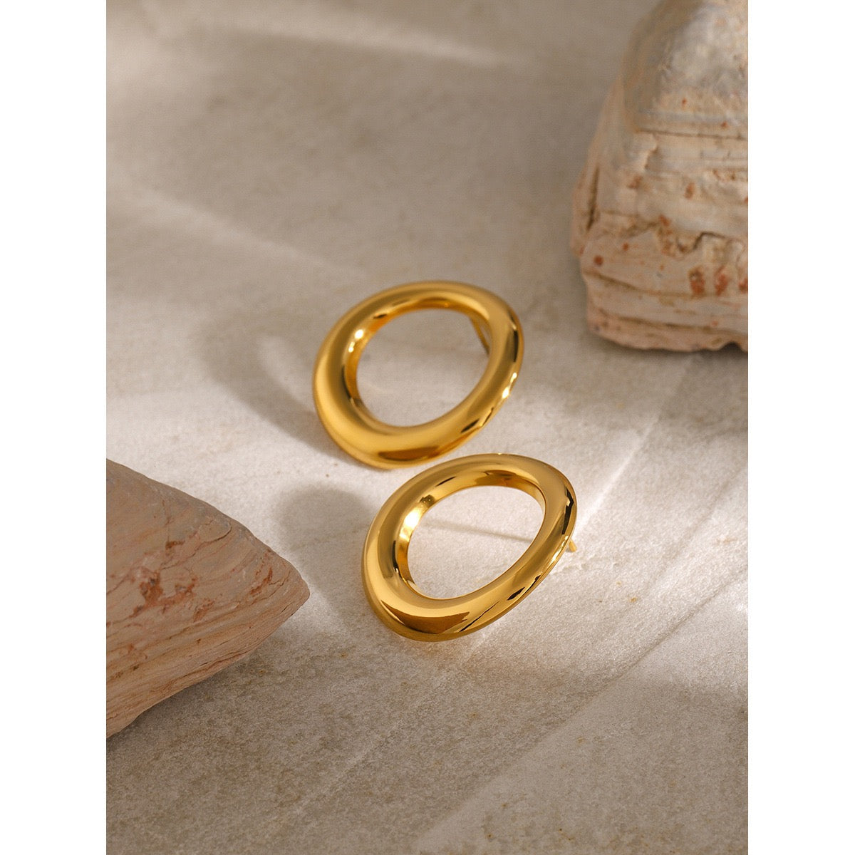Oval hoops earrings