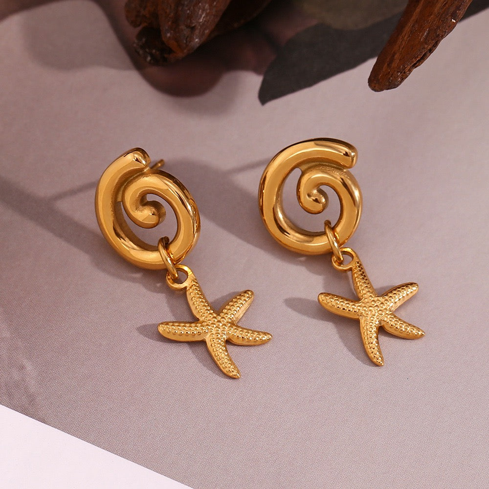 Fresno Swirl sea star earrings