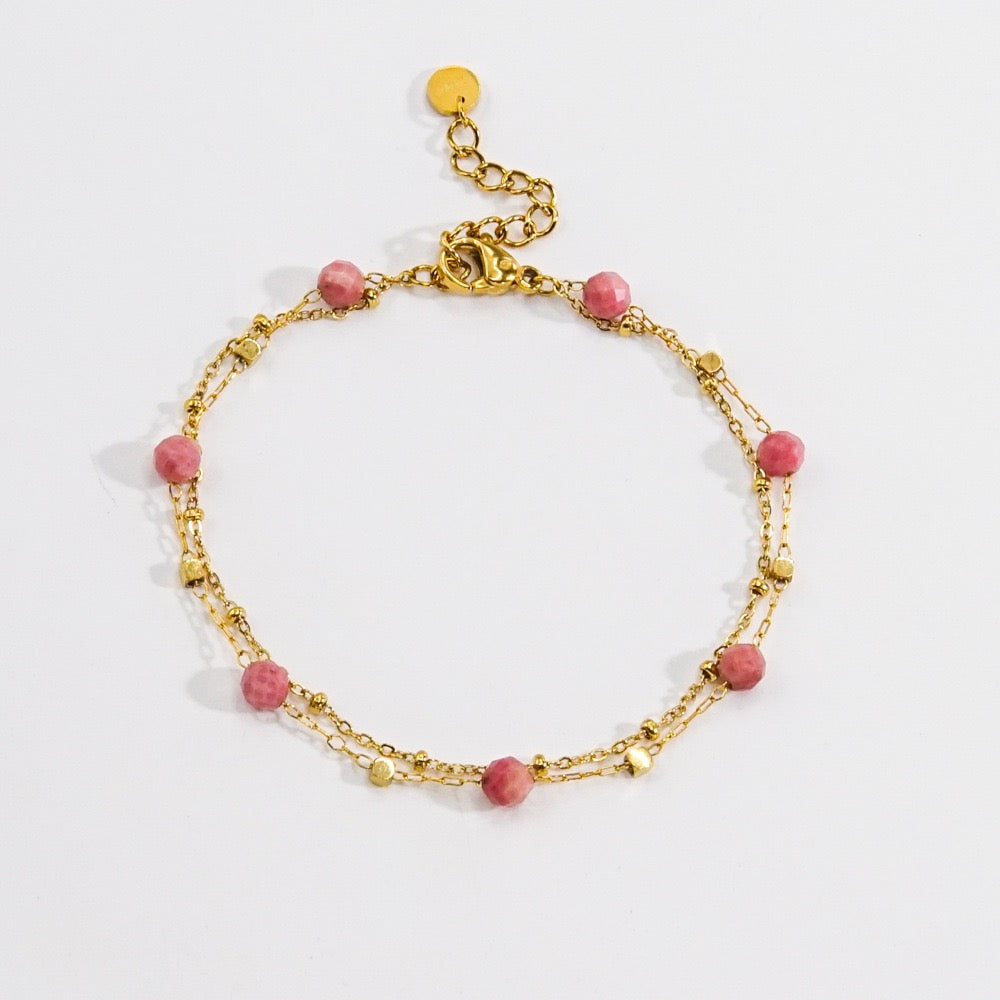 Natural stones layer bracelet