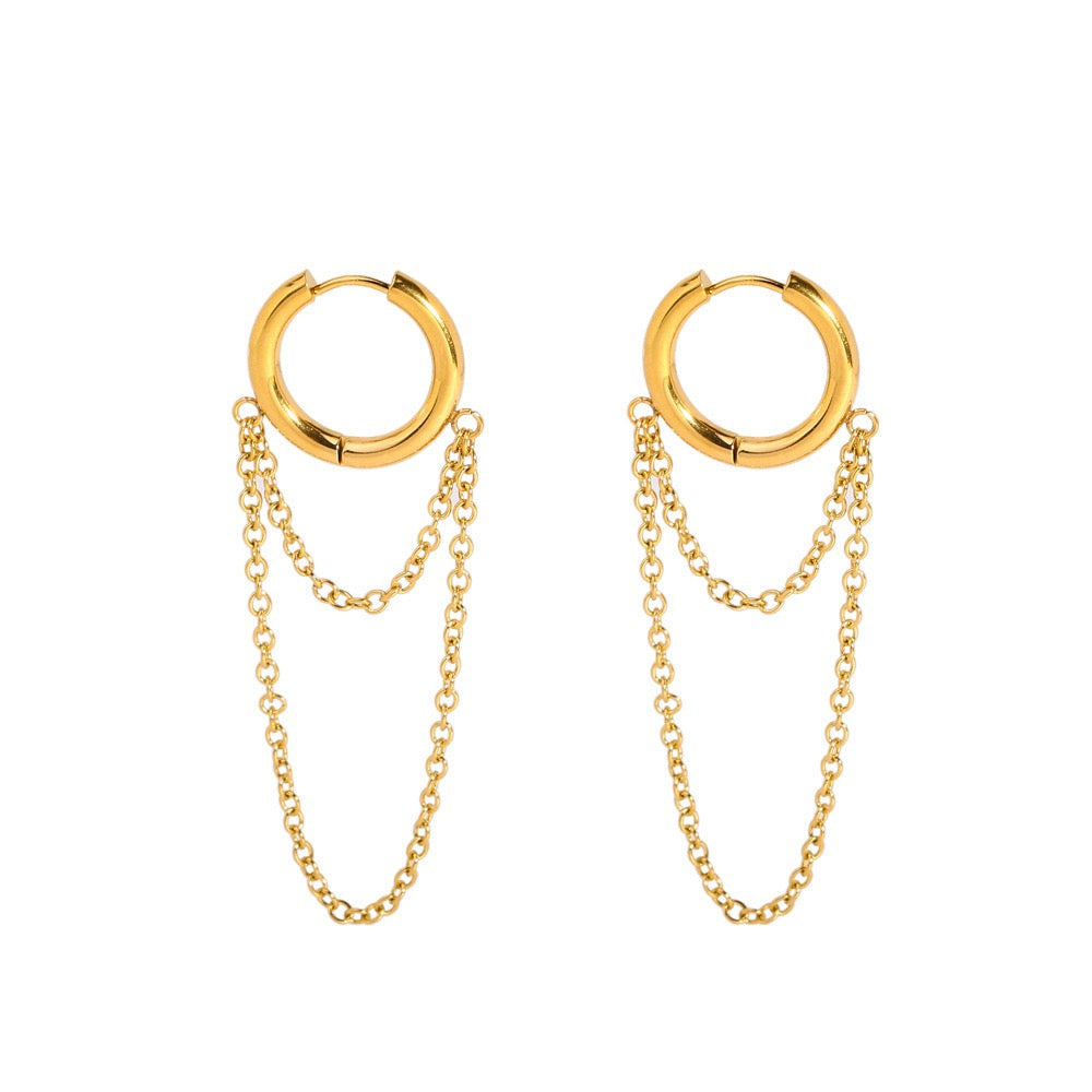Chain hoop earrings
