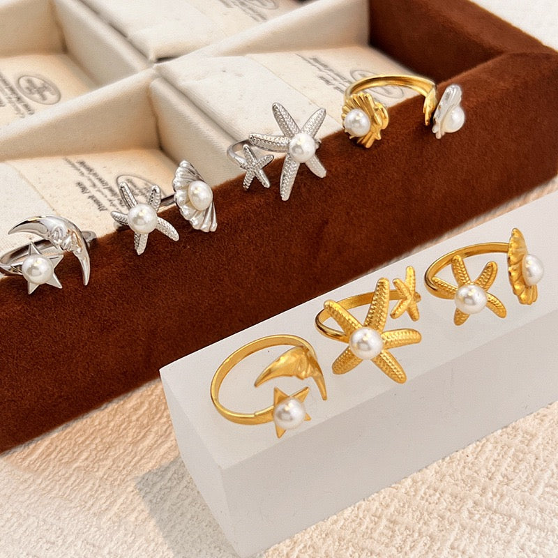 Pearly ocean starfish rings