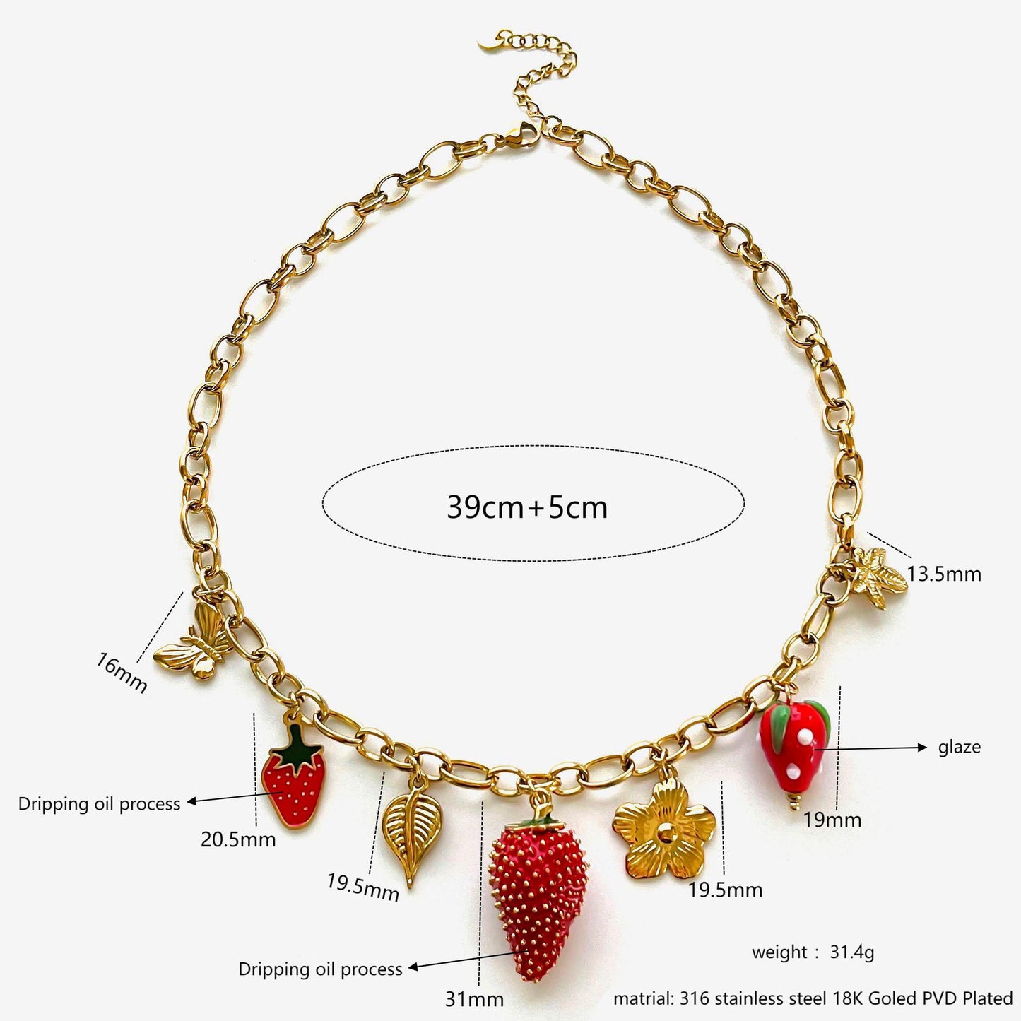 Strawberry charm set