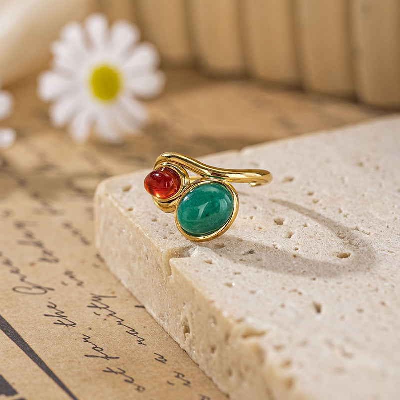 Colorful stone rings