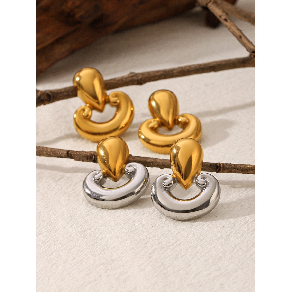 Louisa hoops abstract earrings