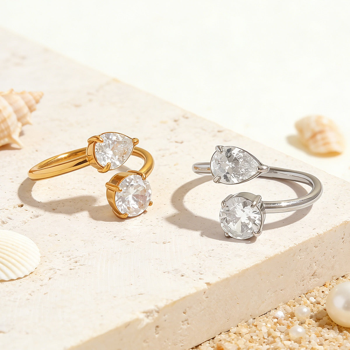 Cresia Cross stone rings