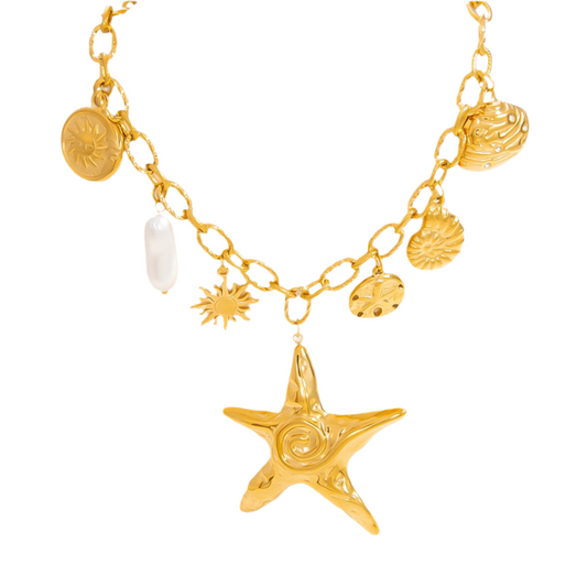 Bondi Rowen swirl star charm necklace