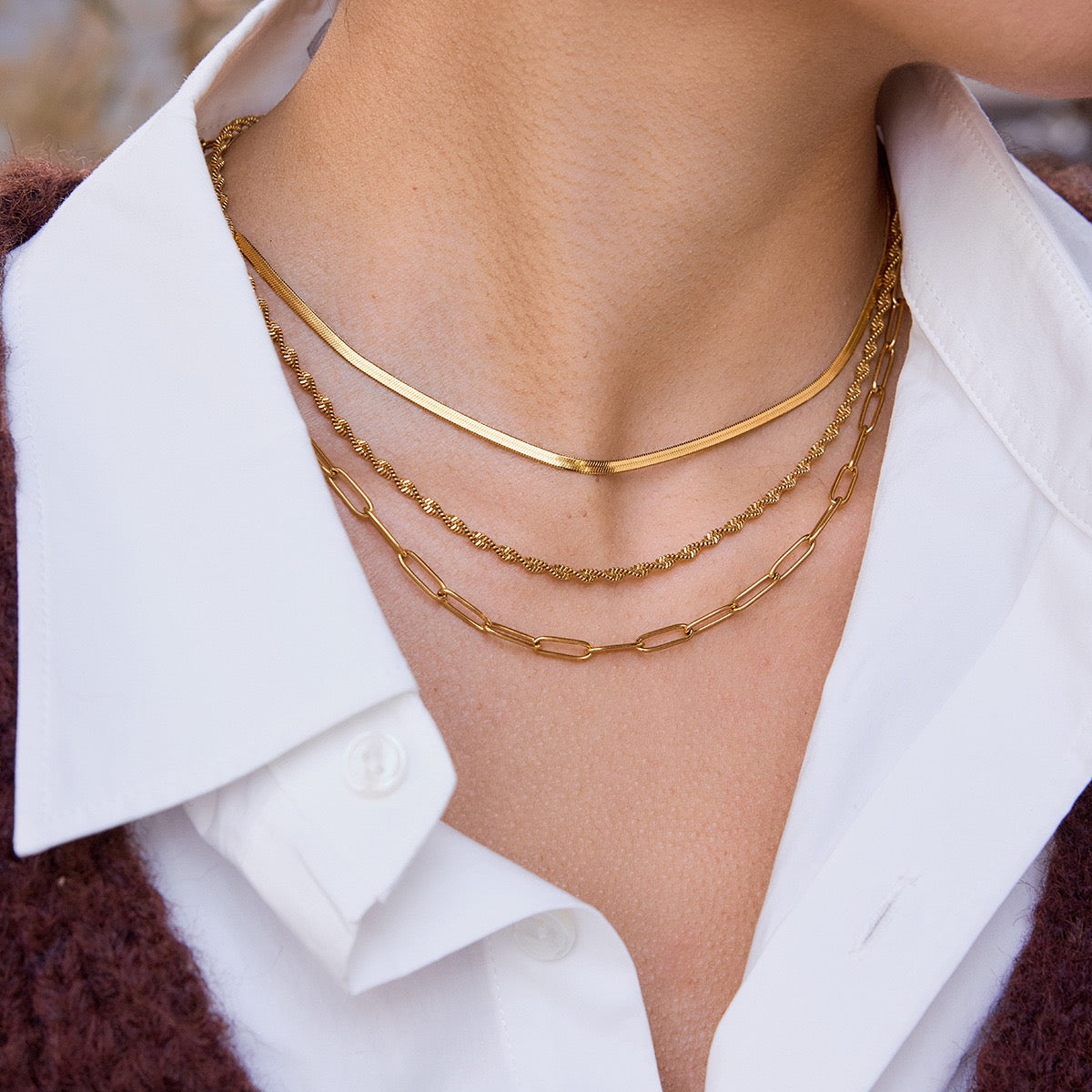 Three layer necklace set