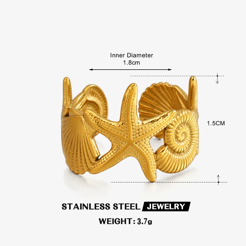 Starfish Shell band rings