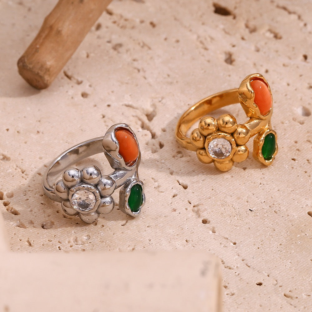 Cadia Colorful sunflower rings