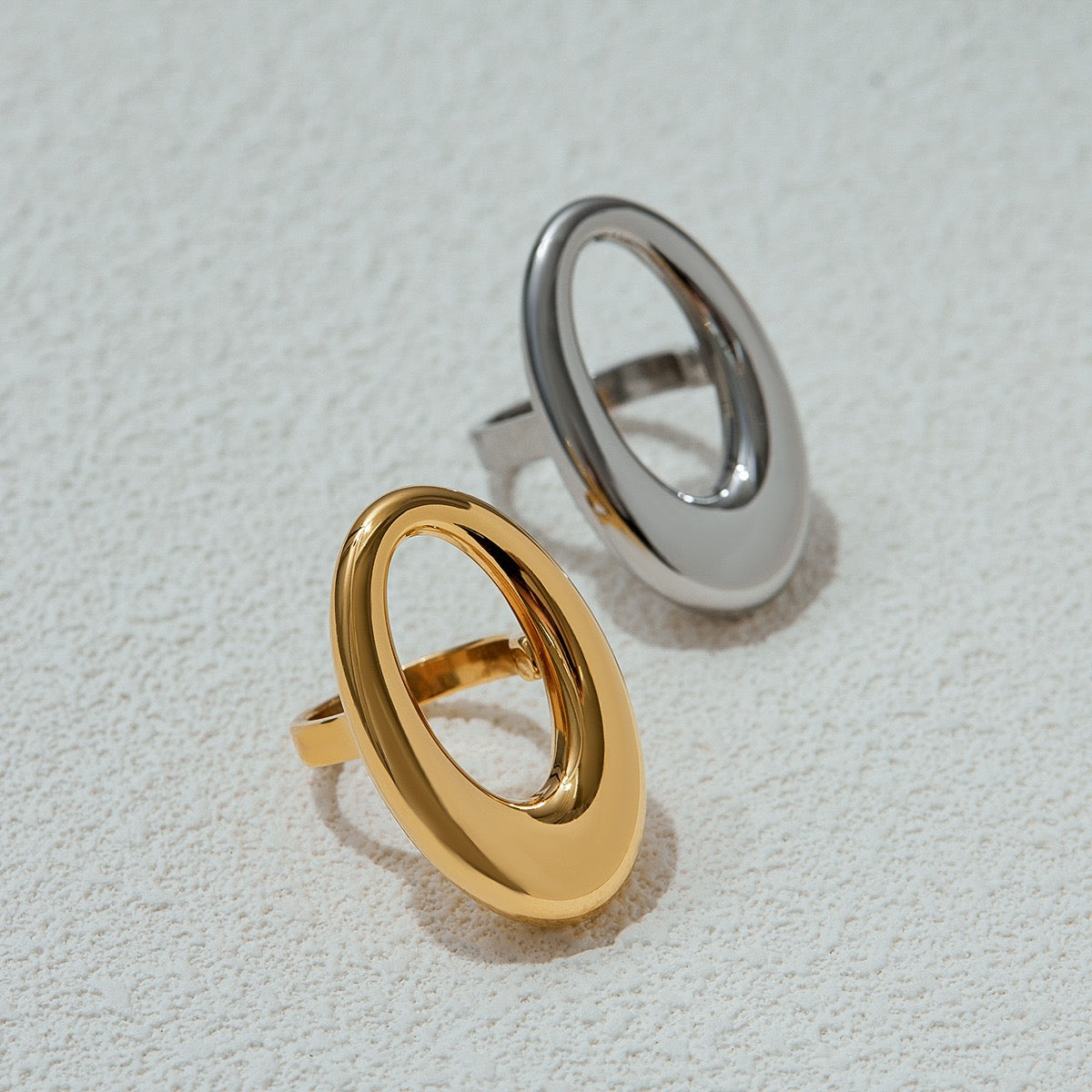 Oval statement earrings