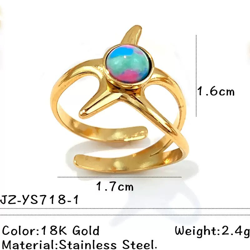 Pearly ocean starfish rings