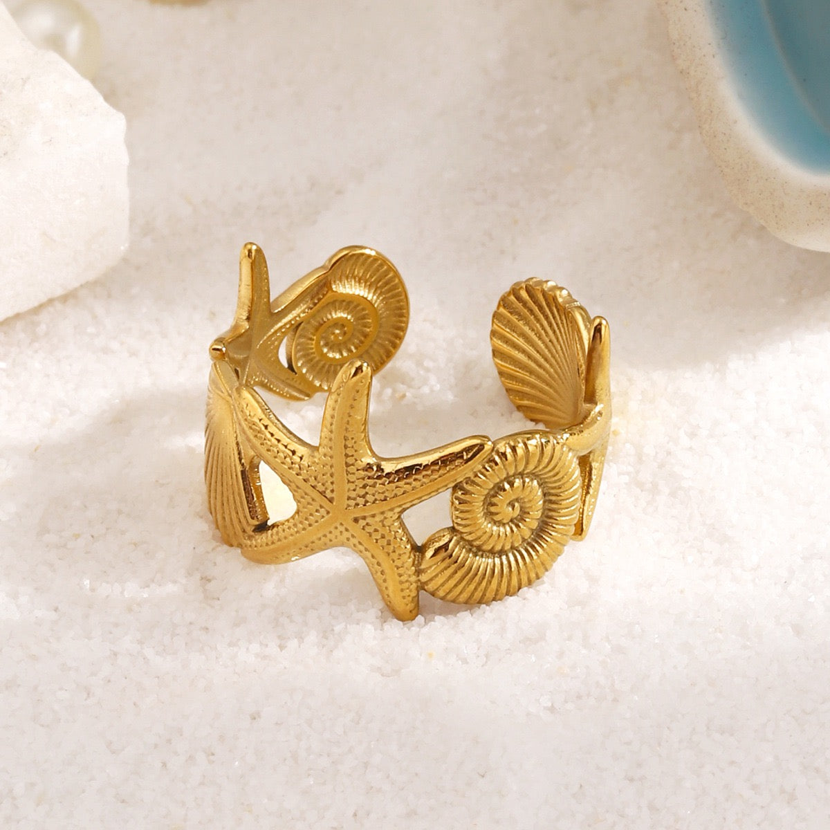 Starfish Shell band rings