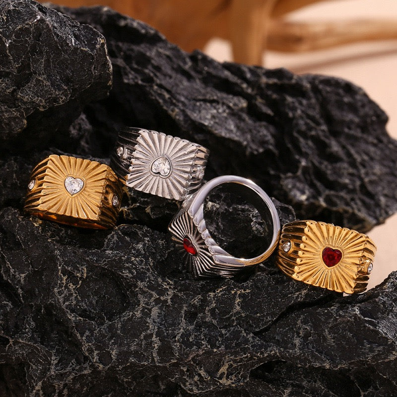 Celeste Heart Rings