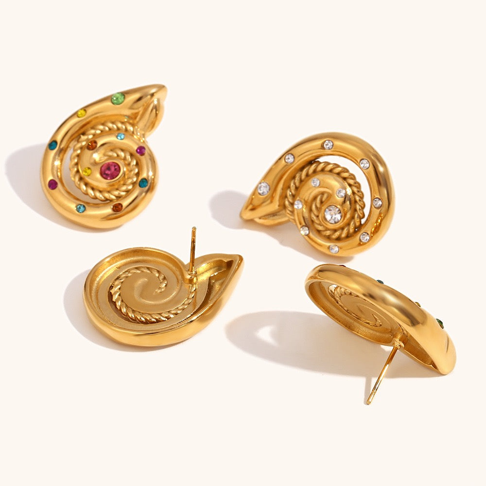 Three swirls earrings necklace collections