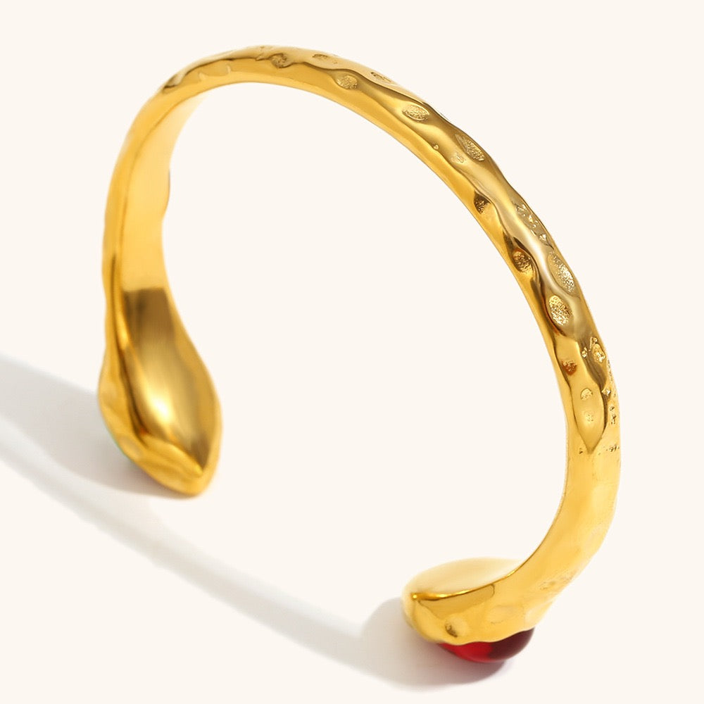 Double stone gold bangles