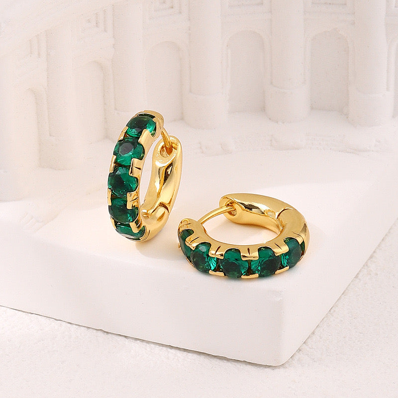 Joliana Classic green little hoops