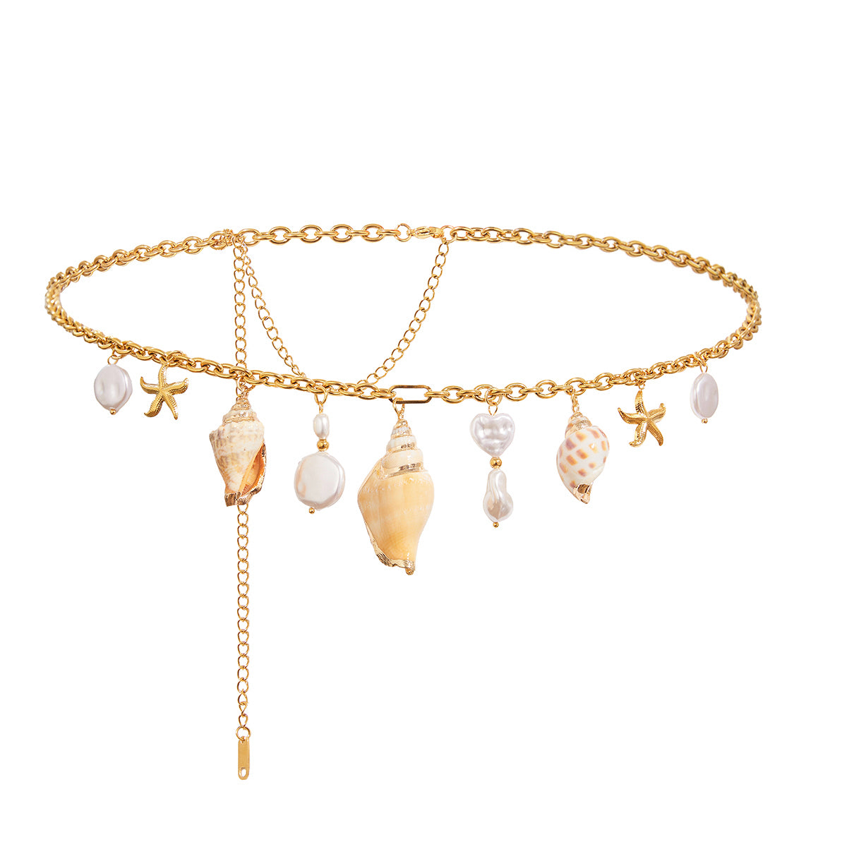 Natural shell charm waist chain