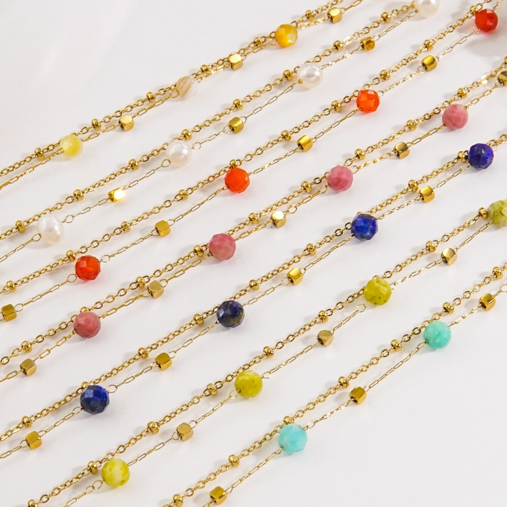 Natural stones layer bracelet
