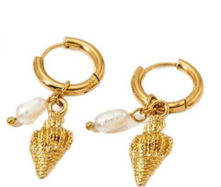 Ocean pearl hoops