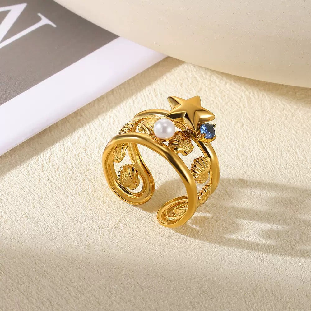 Pearly ocean starfish rings