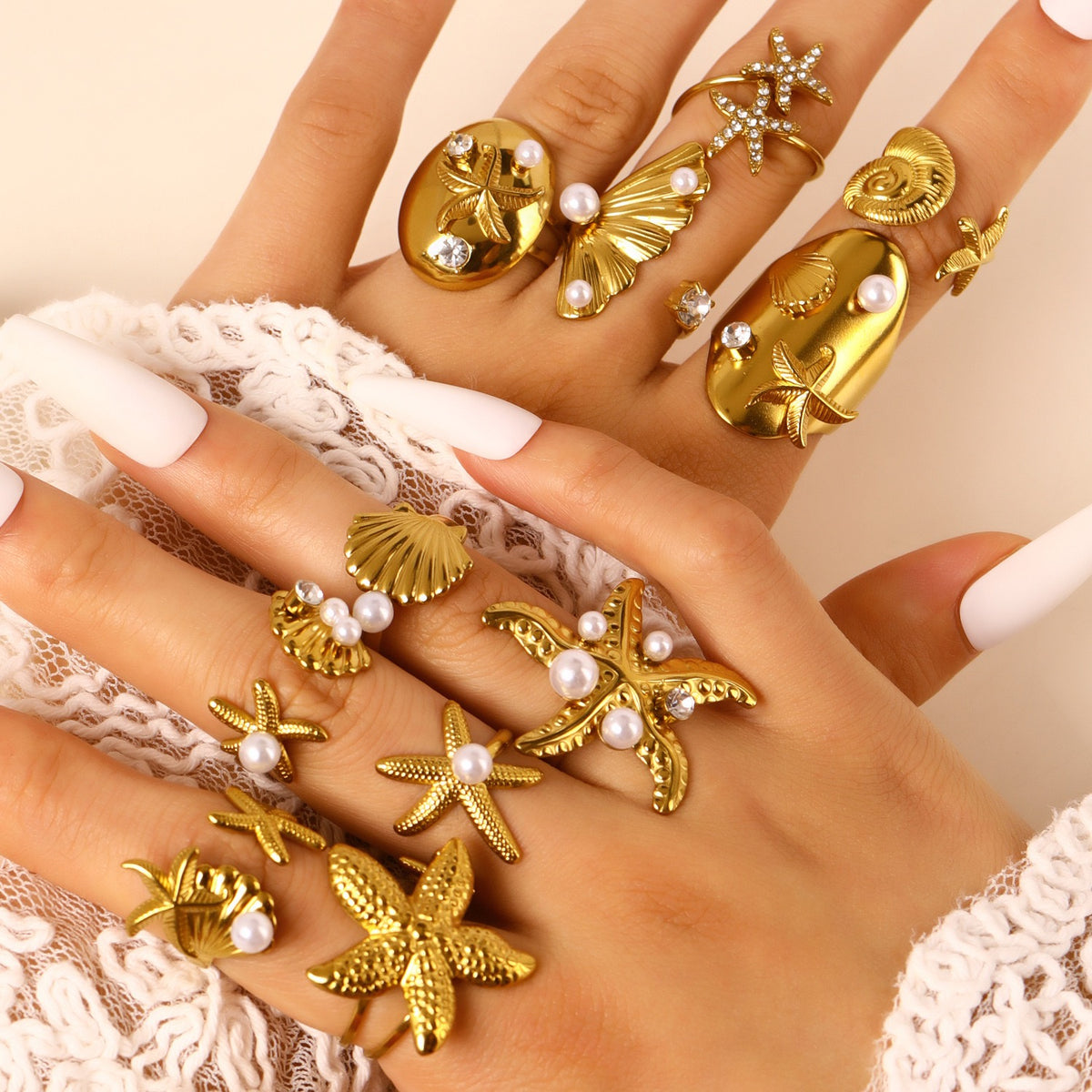 Pearly ocean starfish rings