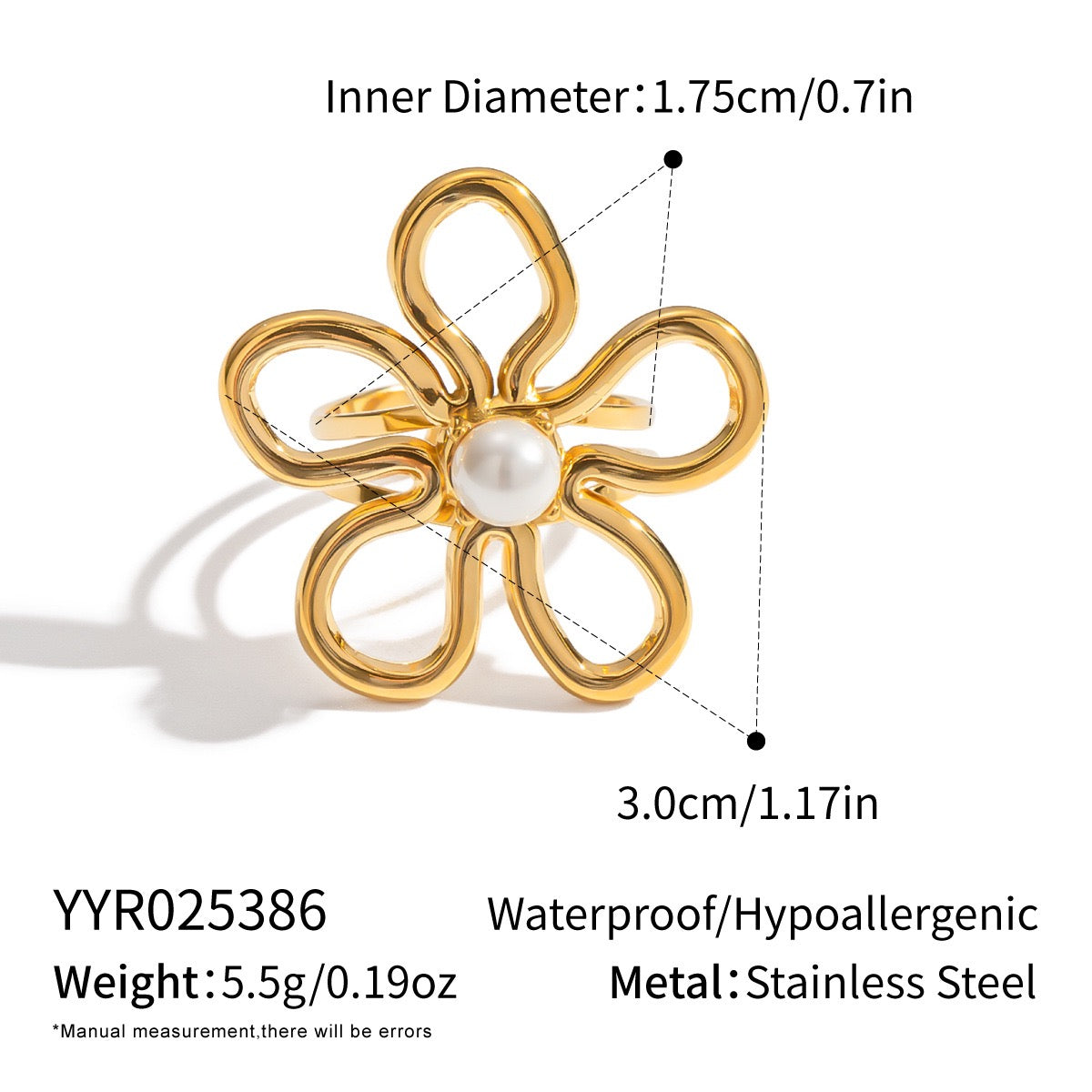 White pearly flower set