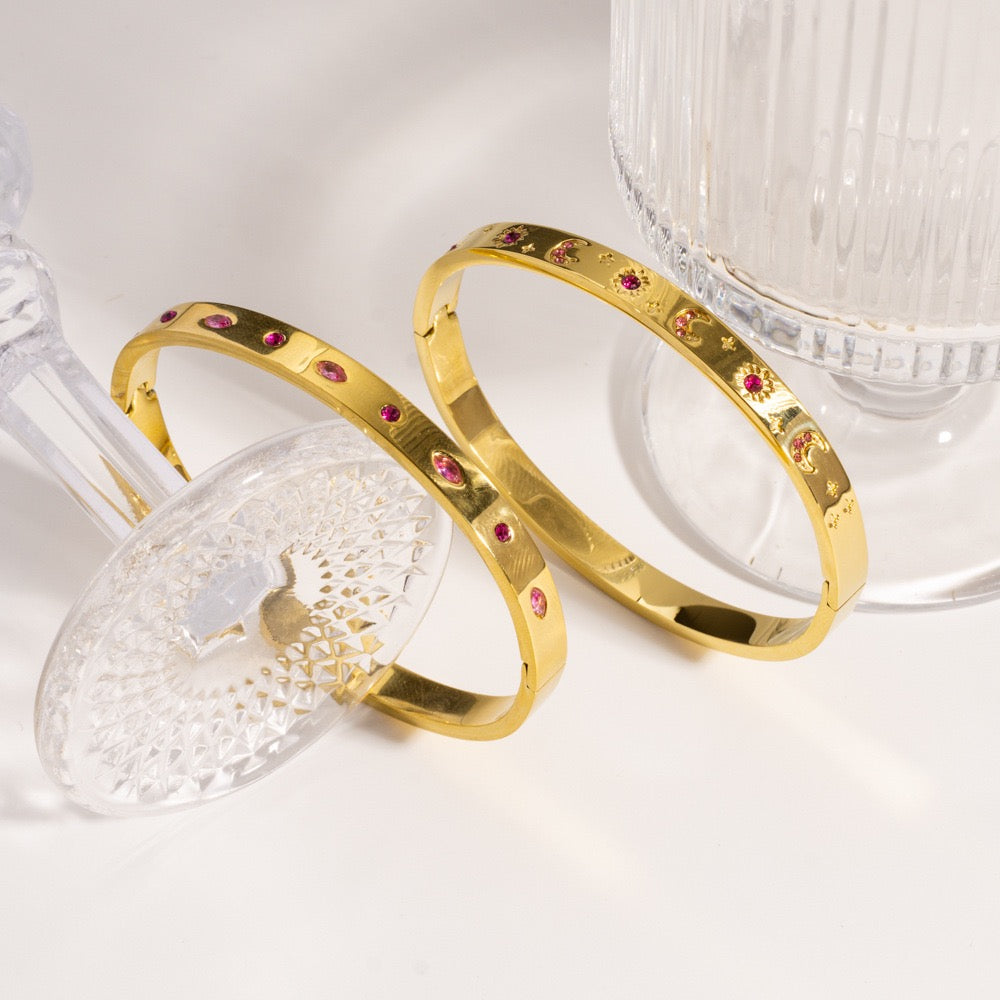 Pink star bangles